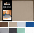 GORILLA GRIP Waterproof Silicone Under Sink Mat with Raised Lip for Kitchen and Bathroom, 28 x 22 in, Cabinet Shelf Liner Sta