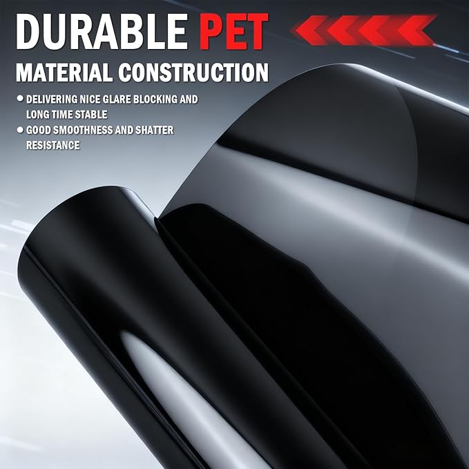 2PCS 59.06X5.91 Inch Car Window Tint Film Kit 5% VLT,Anti-Glare Car Front Windshield Tint Strip with Knife & Scraper,Cuttable Automotive Window Tints Kit Cars Accessories