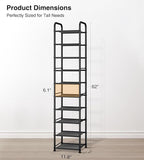 STO STO 10-Tier Narrow Shoe Rack with Sturdy Mesh Shelves, Slim Tall Metal Shoe Organizer for Entryway, Closet, Hallway, Hold