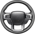 MEWANT DIY Hand Sew Black Genuine Leather Steering Wheel Cover for Ford F-150 F-250 F-350 F-450 F-550 F-600 F-650 F-750