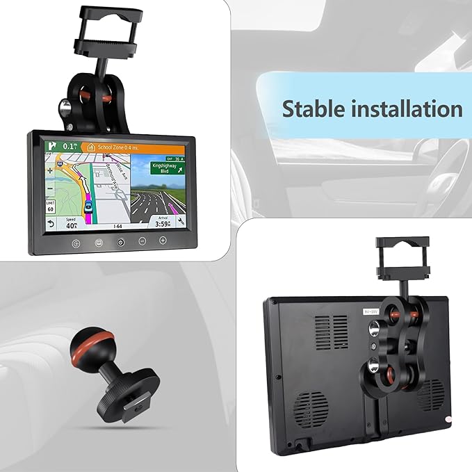 Backup Camera Monitor Mount, for 7/9 inch Display Screen, Dash Cam GPS, Aluminum Rearview Mirror Mounting Bracket for Reverse Camera Display