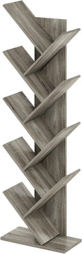 Furinno TREE Book Shelf, 9-Tier Bookshelf, Tree Bookcase with Angled Open Shelf, 8.4 x 15.7 x 50.9, for Room Decor, for Livin