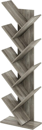 Furinno TREE Book Shelf, 9-Tier Bookshelf, Tree Bookcase with Angled Open Shelf, 8.4 x 15.7 x 50.9, for Room Decor, for Livin