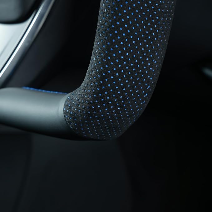 MEWANT Hand Stitched Tesla Model S Yoke Steering Wheel Cover Wrap for Tesla Model S 2021-2023 / Model X 2021-2023 Tesla Yoke Steering Wheel Accessories