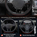 Car Steering Wheel Cover with Durable PU Leather, Universal 16 inch Fit for Car Truck SUV, Breathable Anti Slip Auto Steering Wheel Covers for Men and Women