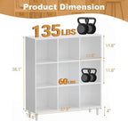9 Cube Storage Organizer | White Bookshelf|3 Shelf Bookcase |Long Bookshelf| -Cubic Storage Cabinet（Storing Books,Toys & More