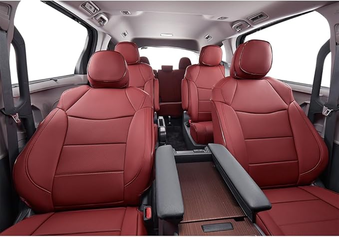 EKR Sienna Seat Covers for 2021 2022 2023 2024 2025 2026 Toyota Sienna LE, XLE,8 Seats,2nd Row 4/2/4 Split,Waterproof Seat Co