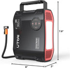 UTRAI Jump Starter with Air Compressor, 7000A 27000mAh Car Starter Jump Box with 150PSI Tire Inflator, Portable Jump Pack (All Gas/10L Diesel), DC160W, QC3.0 Jumper Cables, 1600LM Light