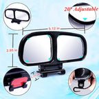 Blind Spot Mirror, Left and Right Adjustable Rearview Mirror Car Auxiliary Wide Angle Mirrors Stick for Universal Cars Truck SUV, Dark Grey