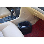 Leather Car Trash Can, Luxury Car Organizer, Leakproof Garbage Can for Car and Trucks, Black