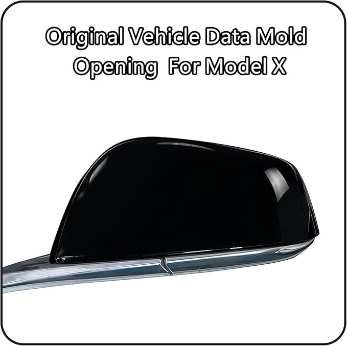 Side Mirror Cover for Tesla Car Exterior Accessories ABS Plastic Outside Cap (Pack of 2)(Model X 2017-2020 Gloss Black)