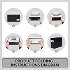 Collapsible File Organizer Box with Handle – Cardboard Hanging File Folder Storage Crate for Desk, Office, School, or Home – 
