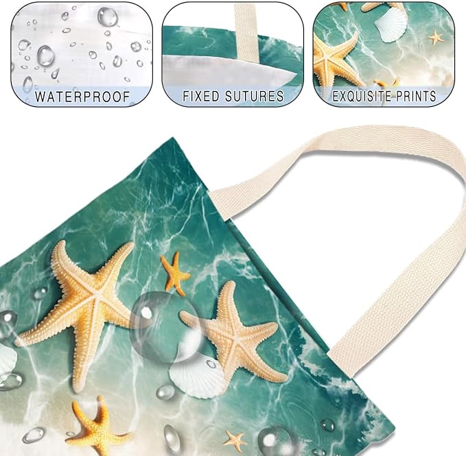 IRADA Car Trash Bag Hanging No Snap Small Garbage Bag for Car Back Seat Cute Printed One-Handed Strap Trash Bags Car Accessories-Starfish Car Trash Bags