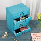 Wooden Storage Box with 5 Drawers Apothecary Drawers Vintage Wooden Drawers Wood Desktop Organizer with Drawer Library Card C