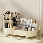 Booklov Roating Makeup Caddy Organizer for Vanity, Large Capacity Cosmetic Display Case, Clear Acrylic Countertop Beauty Stor