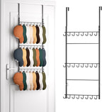 HapiRm Over Door Hat Rack - 3 Tier Wall Mounted Hat Organizer with 24 Hooks, Baseball Cap Organizer Storage Holds up to 24 Ca