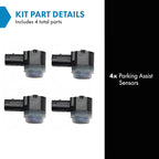 TRQ 4 Piece Bumper Parking Assist Object Sensor Kit Set Compatible with Ford Lincoln Mercury