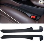 Car Seat Gap Filler Universal Fit Orgaziner for Car, SUV, Truck to Fill The Gap Between Side Seat and Console Stop Cellphone, Wallet, Keys, Coins from Dropping, 2 Pack (Black)