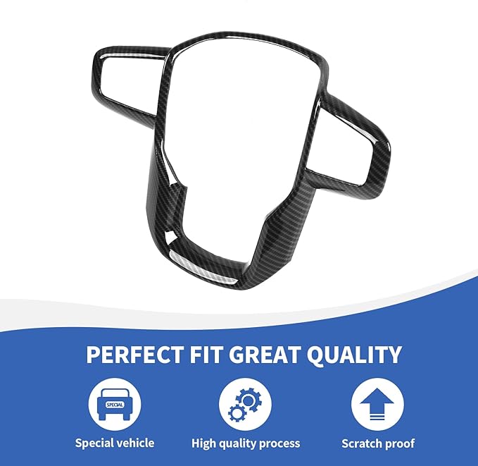 Carbon Fiber Steering Wheel Trim Cover Compatible with GMC-Sierra 1500 2019-2025 & GMC-Sierra 2500HD/3500HD 2020-2024, for GMC-Yukon 2021-2024