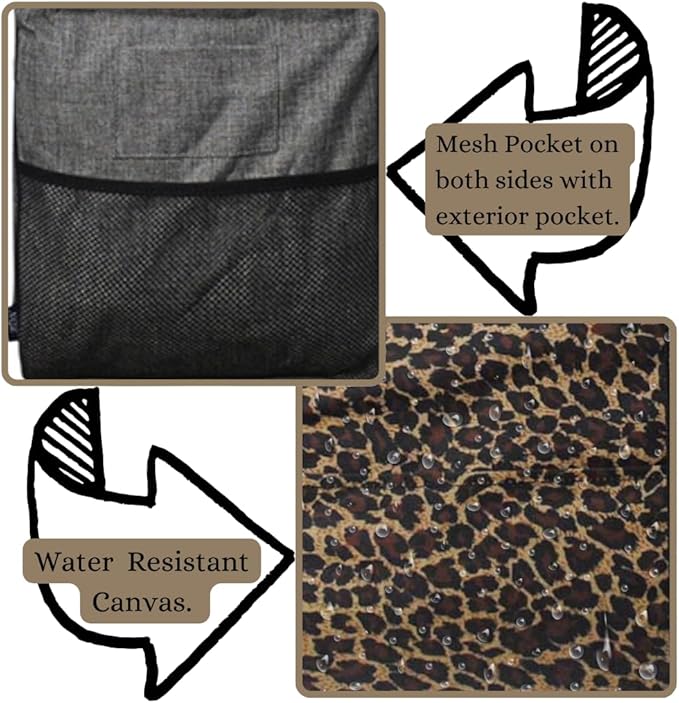 NGIL Extra Large Utility Tote Reusable Grocery Organizing Bag Oversized Collapsible for Storage, Picnic,Car, Beach (Leopard Print)