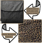 NGIL Extra Large Utility Tote Reusable Grocery Organizing Bag Oversized Collapsible for Storage, Picnic,Car, Beach (Leopard Print)