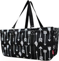 NGIL Extra Large Utility Tote Reusable Grocery Bag Oversized Collapsible for Groceries, Storage, Picnic, Beach (Arrow-black)