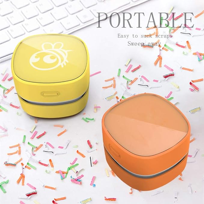 ODISTAR Desktop Vacuum cleaner,Mini table dust sweeper Energy Saving,High endurance up to 400 mins,Cordless&360º Rotatable De