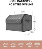 Owleys Foldable Trunk Organizer For Car - Trunk Organizers Car Storage - Collapsible Auto Trunk Organizer With Lid - Small