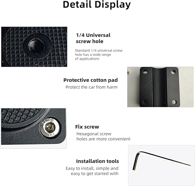 Car Headrest Camera Mount for GoPro/Insta 360/DJI OSMO/AKASO/Video/DSLR, 1.57 inch Diameter Base 10 inch Length Magic Arm, Aluminum Alloy Adjustable Camera Holder, Black