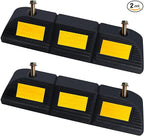 Parking Stopper for Garage Parking Aid 2 Pack Block, Car Truck Curb Floor Parking Lot Wheel Tire Stops Bumpers with Bolt Installation, Rubber Vehicles Aid Gadgets