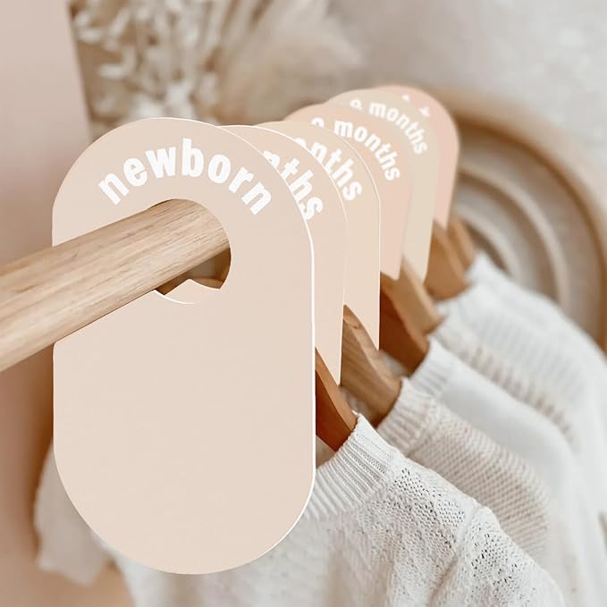 cephira baby closet dividers-double sided clothes organizer for newborn to 24 months size closthes neutral closet organizer f