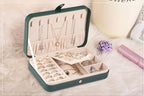 LANDICI Small Jewelry Box for Women Girls, PU Leather Travel Jewelry Organizer Case, Jewellery Storage Holder Display for Rin