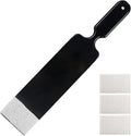 NEWISHTOOL Long Reach Auto Bulldozer Squeegee, Mini Paddle Scrubber for Window Tint Film Installing and Vehicle Windshield/Rear Window Glass Cleaning, 1 PC Bulldozer Tint Tool and 3 PCS Scrub Pads