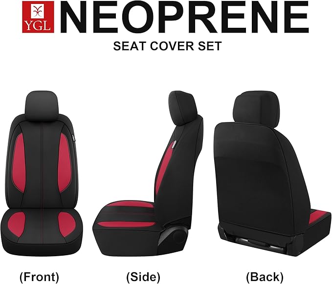 YGL Car Seat Covers for Front Seats,Waterproof Seat Covers for Cars,Durable Neoprene Car Seat Protectors,Interior Covers for 