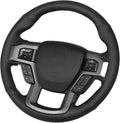 Belinous Leather Steering Wheel Cover Lace Up, Hand-Stitch on Wrap, Steering Wrap Compatible with Ford 2016 2017 2018 2019 F150 Raptor (W/O Mark)