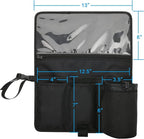 Cosmos Airplane Seatback Organizer Flight Travel Essentials Seat Back Storage Bag Airline Seat Hanging Pockets for Tablet, Magazines, Phone and Water Bottle | Keep Personal Items Clean & Organized