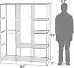 71" Portable Closet Storage Organizer Wardrobe Clothes Rack,Covered Garment Rack,Steel Tube Clothes Storage Organizer,Freesta