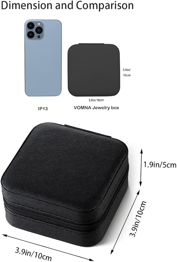 5pack/PU Leather Travel Jewelry Case, Mini Jewelry Box, Small Jewelry Organizer Portable Display Storage Case for Rings Earri