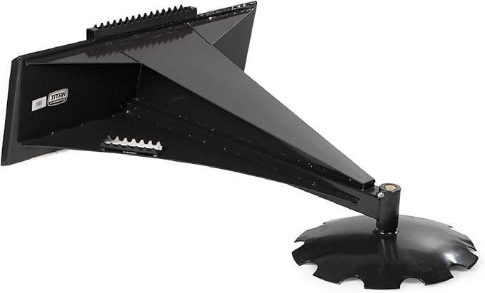 Titan Attachments Skid Steer Ice Scraper with Down Pressure, Pivoting Center Point, and Replaceable Notched Disc - Move Forward, Backward, and Side to Side for Efficient Snow and Material Removal