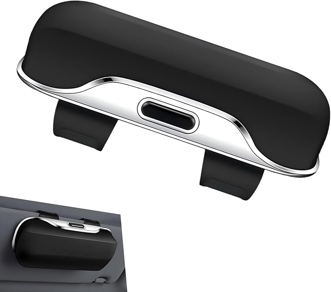 Sunglass Holder for Car Visor, Multi-Functional Auto Sun Visor Eyeglass Holder, Shockproof Dustproof Sunglasses Protective Storage Case, Universal for Vehicle, Sedan, Truck