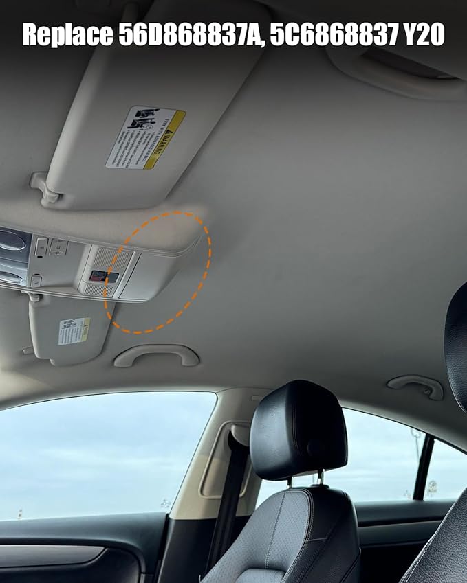 Sunglass Box Console Case Holder Fit for VW Jetta MK6 Passat B7 2011-2018, Overhead Console Glasses Holder Replace 56D868837A 5C6868837 Y20, Beige
