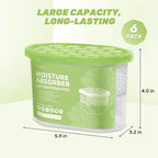 CLEVAST Moisture Absorber Boxes 6 Pack, 12 Oz Dehumidifier for Closet & Bathroom, Humidity Absorber for Wardrobe, Bedroom, RV