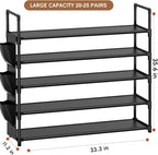 OYREL 5 Tier Shoe Organizer Rack for Closet, Entryway, Garage, Door, Space Saving, Shoe Holder Stand/Tower, Large, 20-25 Capa