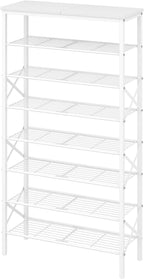 YATINEY 8 Tier Shoe Rack, Shoe Storage Organizer, Large Capacity Shoe Shelf Holds 32 Pairs of Shoes, Sturdy and Stable, for E
