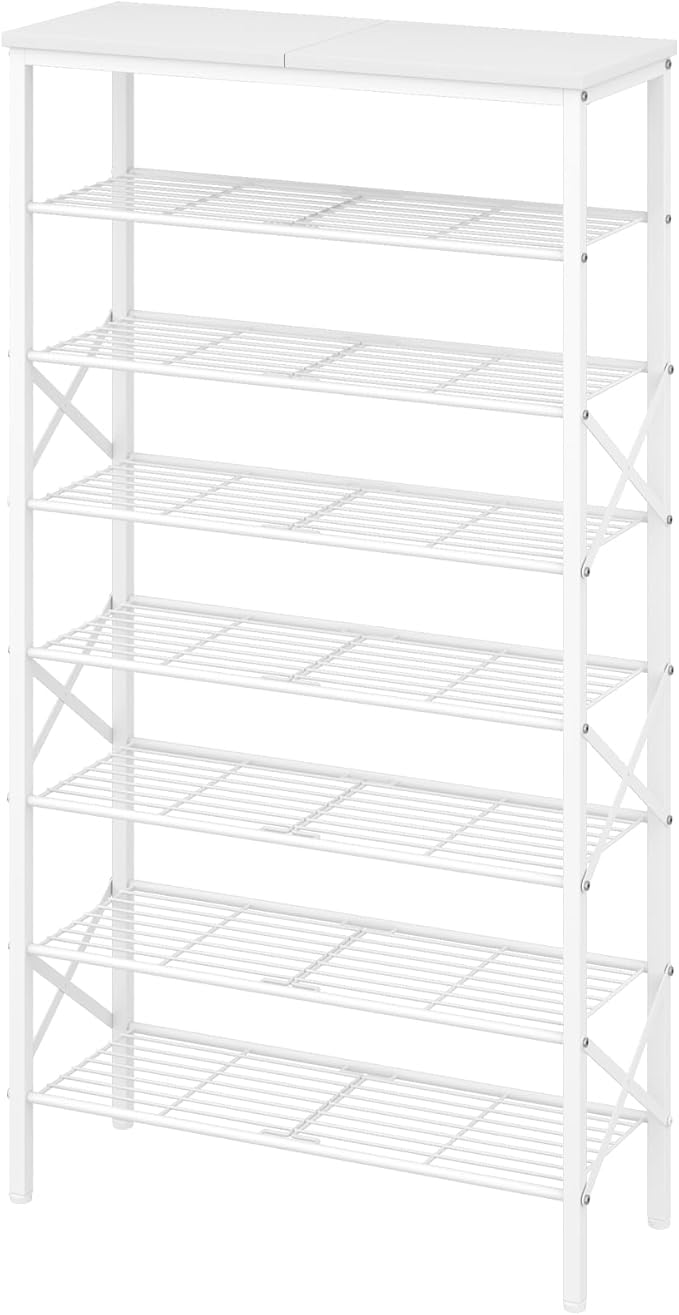 YATINEY 8 Tier Shoe Rack, Shoe Storage Organizer, Large Capacity Shoe Shelf Holds 32 Pairs of Shoes, Sturdy and Stable, for E
