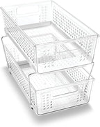 madesmart 2 Tier Organizer, Under Cabinet Storage with Pull Out Sliding Drawers, for Cleaning Supplies, Undersink Storage, Sp