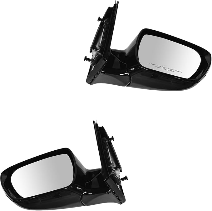 TRQ 2 Piece Driver and Passenger Side Mirror Assembly Set Electric Adjustment Heated No Memory Black Compatible with 2013-201