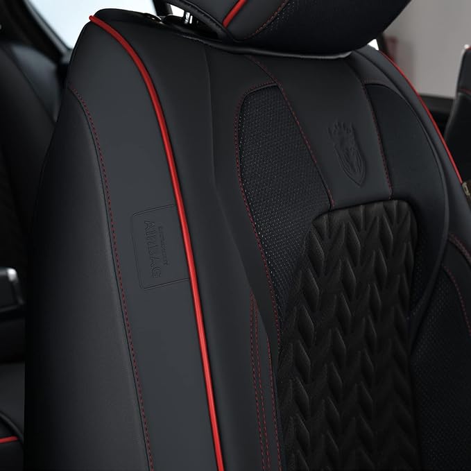 Coverado Seat Covers Full Set, Seat Covers for Cars, Car Seat Covers Winter, Breathable Faux Leather Car Seat Protector Car S