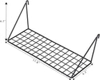 Kaforise Hanging Straight Shelf for Wire Wall Grid Panel, Small Wire Wall Organizer and Display Shelf, Size 11.8" X 4.3",Blac