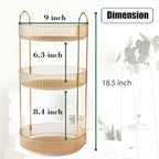 Rotating Makeup Organizer Countertop 3 Tier Lazy Susan Trays Clear Skincare Perfume Storage for Bathroom Counter Vanity, Ambe